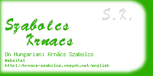 szabolcs krnacs business card