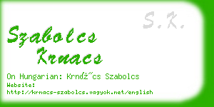 szabolcs krnacs business card